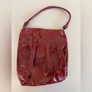 Red Faux Croc Bag